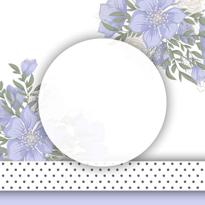 圆花边设计-蓝色的花花花背景