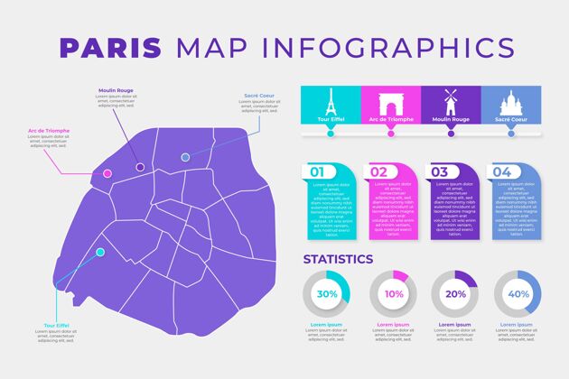 图形巴黎地图信息图表与统计法国制图统计