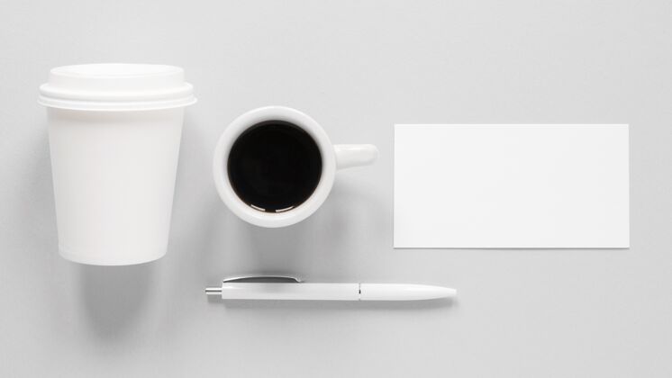布局俯视咖啡品牌项目安排平板上图热饮料