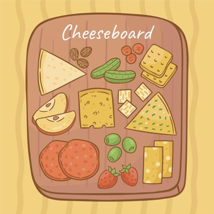 营养美味的奶酪放在木板上食品美味吃