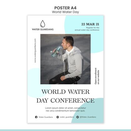 健活方式世界水日概念海报模板生活方式健康水日