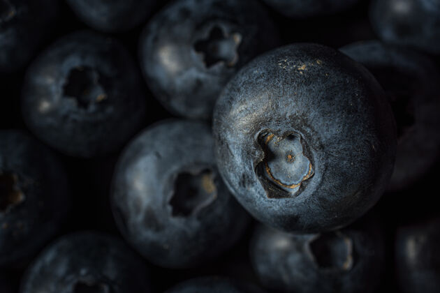 蓝莓许多蓝莓一个接一个的特写镜头健康蓝莓水果