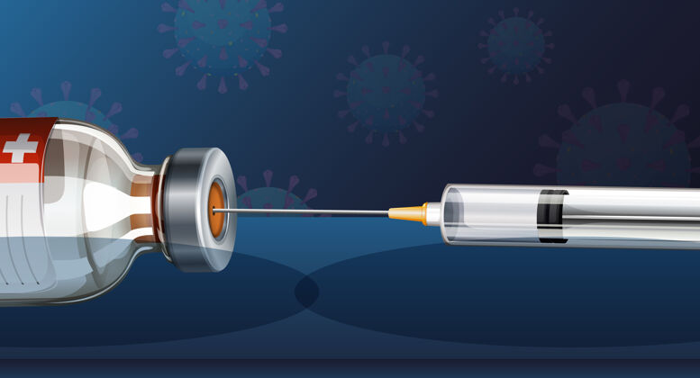 设备带针的医用注射器 用于检测冠状病毒-19或冠状病毒医疗不适卡通