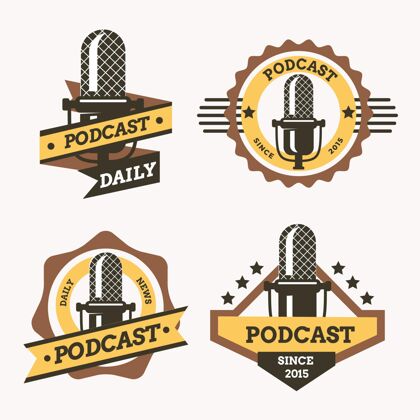观众复古podcastlogo系列声音复古播客