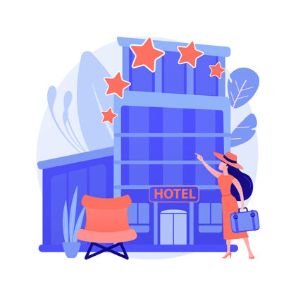 国家设计酒店抽象概念图旅行场景精品店