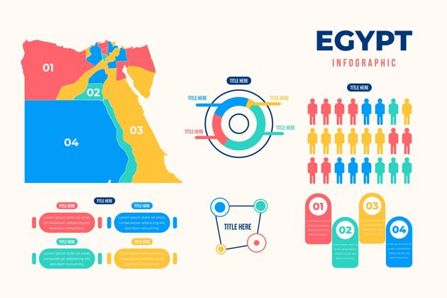 图表平面埃及地图信息图进步信息演变