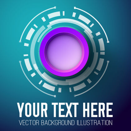 剪贴画抽象模板 用于广告您的文字与圆形空的紫色3d贴纸的中心形状设计进度