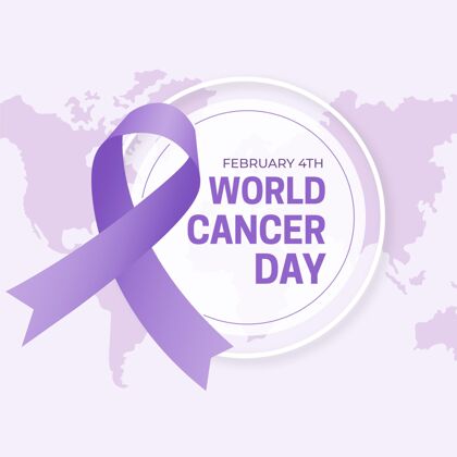 世界世界癌症日平面设计背景医疗平面设计支持