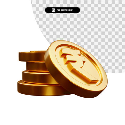 渲染一堆金币在3d渲染隔离金融3d金融