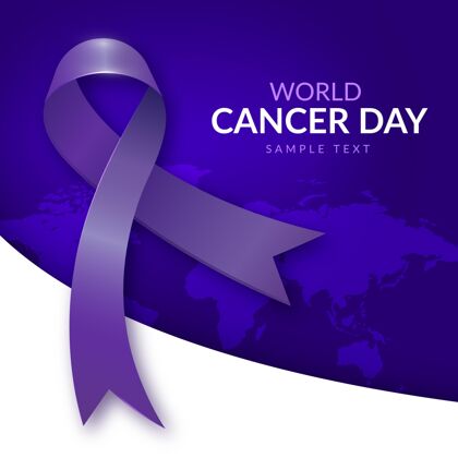 象征梯度世界癌症日背景与丝带世界粉红丝带组织