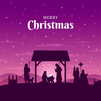 十二月耶稣诞生的剪影传统事件季节