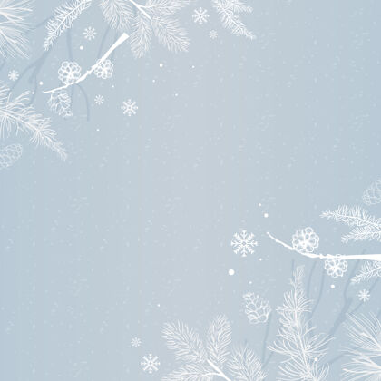 羽毛蓝色背景 冬季装饰问候背景雪