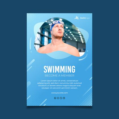 游泳游泳海报模板准备打印运动适合