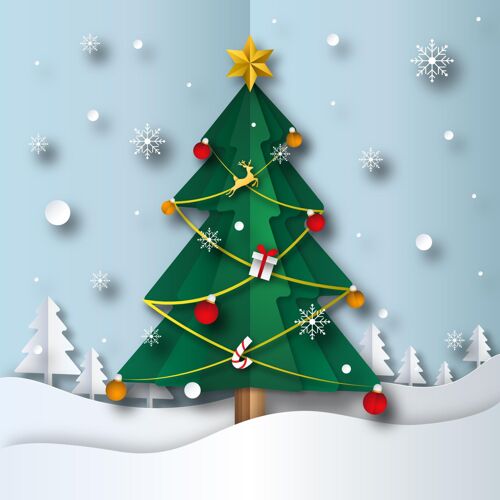 事件纸制圣诞树传统快乐节日