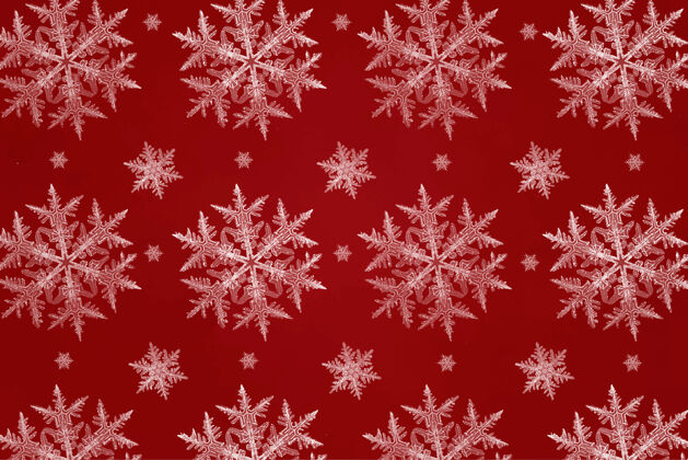 问候红色圣诞雪花包装纸的无缝模式纸水晶冷