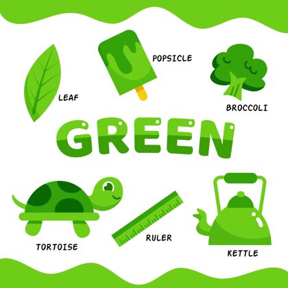 幼儿园颜色和英语词汇集学习绿色词汇