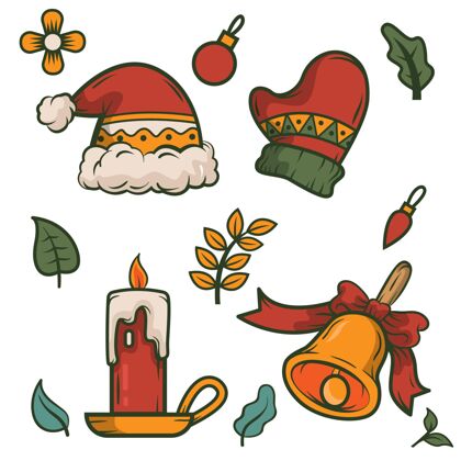 快乐手绘圣诞元素系列快乐季节文化