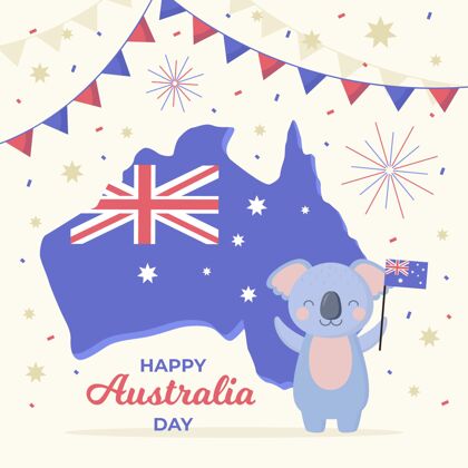 一月澳大利亚平面设计日国家国家庆典